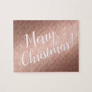 Frohe Weihnachtsfamilienfeiertage Rose Gold Puzzle