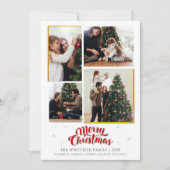 Frohe Weihnachtsfamilienfoto Collage Kariert Feiertagskarte (Vorderseite)