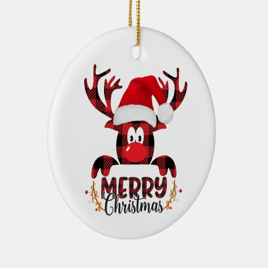 Frohe Weihnachtsfamiliengestaltung Keramik Ornament (Rechts)