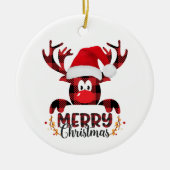 Frohe Weihnachtsfamiliengestaltung Keramik Ornament (Vorne)