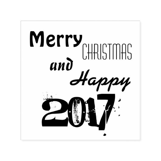 Frohe Weihnachtsfeier 2017 Typografie-Briefmarke Permastempel (Design)