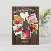 Frohe Weihnachtsfeier 5 Foto Personalisiert Feiertagskarte (Stehend Vorderseite)