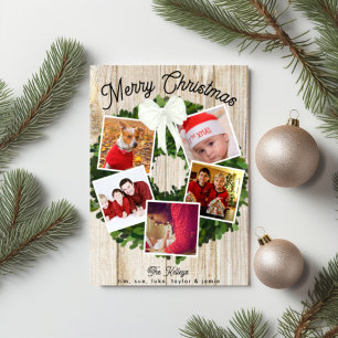 Frohe Weihnachtsfeier 5 Foto Personalisierte Famil Feiertagskarte