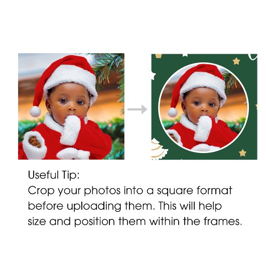 Frohe Weihnachtsfeier Bäume Foto Name Blau Geschenkpapier