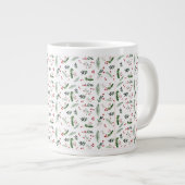 Frohe Weihnachtsfeier Blätter Muster Jumbo-Tasse (Vorderseite Rechts)