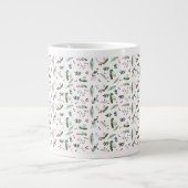 Frohe Weihnachtsfeier Blätter Muster Jumbo-Tasse (Vorderseite)