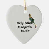 Frohe Weihnachtsfeier Cat Sitter Urlaub Keramik Ornament (Rechts)