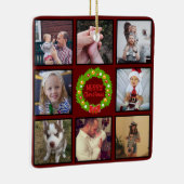 Frohe Weihnachtsfeier Custom Foto Collage Keramikornament (Rechts)
