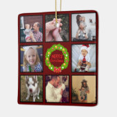 Frohe Weihnachtsfeier Custom Foto Collage Keramikornament (Links)