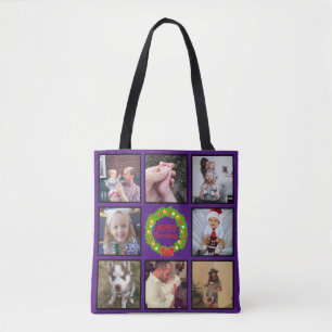 Frohe Weihnachtsfeier Custom Foto Collage Tasche