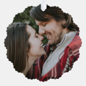 Frohe Weihnachtsfeier Custom Foto Ornament Karte (Rückseite)