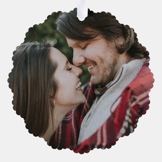 Frohe Weihnachtsfeier Custom Foto Ornament Karte (Rückseite)