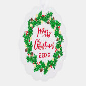 Frohe Weihnachtsfeier Custom Foto Ornament Karte (Rechts)