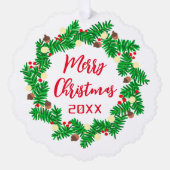 Frohe Weihnachtsfeier Custom Foto Ornament Karte (Vorderseite)