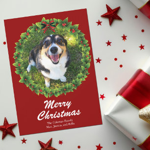 Frohe Weihnachtsfeier Custom Pet Foto Feiertagskarte