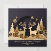 Frohe Weihnachtsfeier des Reindeer-Fotos Feiertagskarte (Vorderseite)