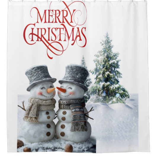 Frohe Weihnachtsfeier Duschvorhang (Vorderseite)