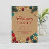 Frohe Weihnachtsfeier Einladung (Stehend Vorderseite)