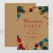 Frohe Weihnachtsfeier Einladung (Vorne/Hinten)