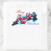 Frohe Weihnachtsfeier - Elfen Rodeln im Schnee Rechteckiger Aufkleber (Tasche)