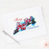 Frohe Weihnachtsfeier - Elfen Rodeln im Schnee Rechteckiger Aufkleber (Umschlag)