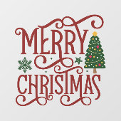 Frohe Weihnachtsfeier Fensteraufkleber (Blatt)