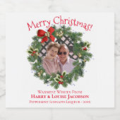 Frohe Weihnachtsfeier Foto Rahmen Spaß Urlaub Alkoholflaschenetikett (Einzelnes Label)