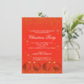 Frohe Weihnachtsfeier Glitter Einladung (Stehend Vorderseite)