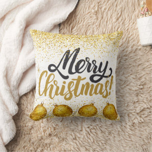 Frohe Weihnachtsfeier Glitter Kissen