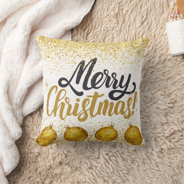 Frohe Weihnachtsfeier Glitter Kissen (Decke)