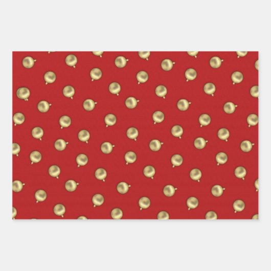 Frohe Weihnachtsfeier Gold Ornaments Star Taube Geschenkpapier Set (Vorderseite)