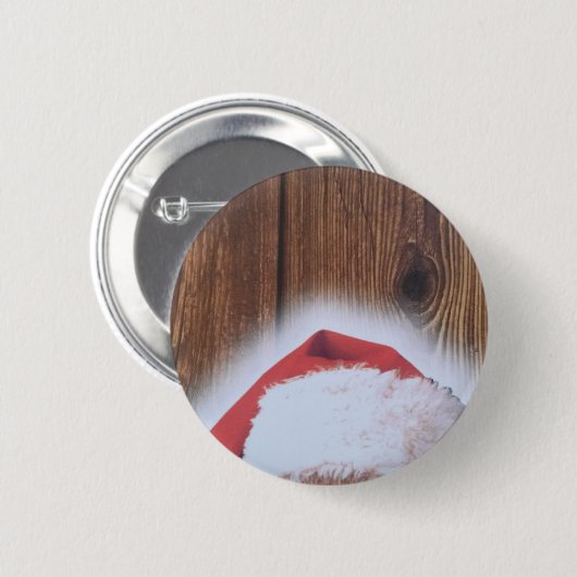 Frohe Weihnachtsfeier, Hut des Weihnachtsmanns Button (Vorne & Hinten)