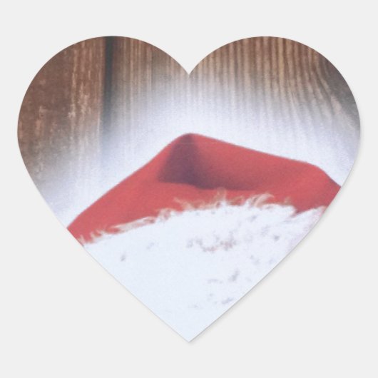 Frohe Weihnachtsfeier, Hut des Weihnachtsmanns Herz-Aufkleber (Vorderseite)