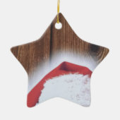 Frohe Weihnachtsfeier, Hut des Weihnachtsmanns Keramik Ornament (Vorne)