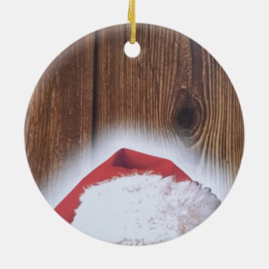 Frohe Weihnachtsfeier, Hut des Weihnachtsmanns Keramikornament (Hinten)