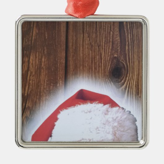 Frohe Weihnachtsfeier, Hut des Weihnachtsmanns Silbernes Ornament (Vorne)