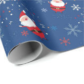 Frohe Weihnachtsfeier im Schnee Geschenkpapier (Rolleneckpunkt)