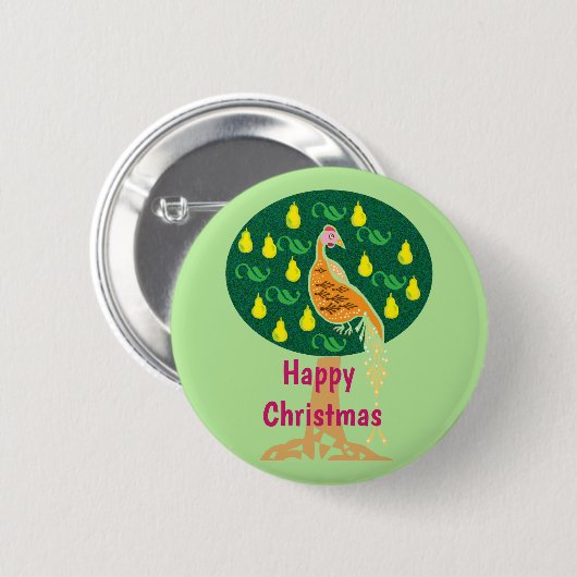 Frohe Weihnachtsfeier in Birne Button (Vorne & Hinten)