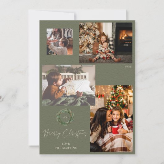 Frohe Weihnachtsfeier Initial auf Green 4 Foto V (Vorderseite)