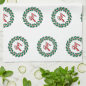 Frohe Weihnachtsfeier: Joy Pattern Geschirrtuch (Gefaltet)