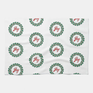 Frohe Weihnachtsfeier: Joy Pattern Geschirrtuch