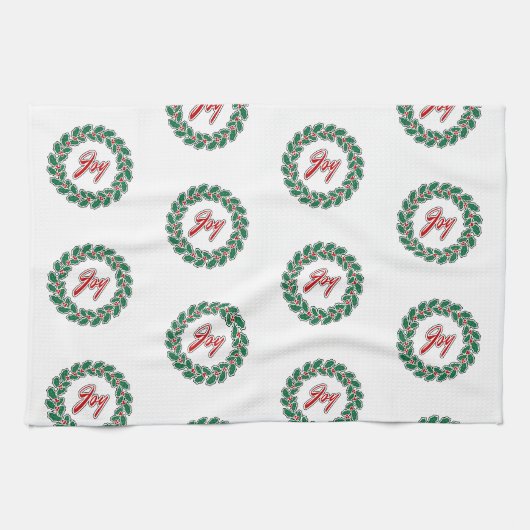 Frohe Weihnachtsfeier: Joy Pattern Geschirrtuch (Horizontal)