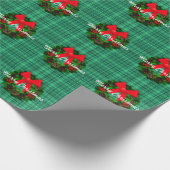 Frohe Weihnachtsfeier Kariert Retro-Urlaub Geschenkpapier (Ecke)