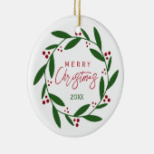 Frohe Weihnachtsfeier Keramik Ornament (Rechts)