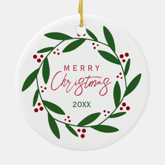 Frohe Weihnachtsfeier Keramik Ornament (Hinten)