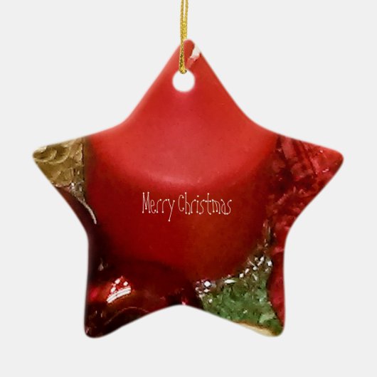 Frohe Weihnachtsfeier Keramikornament (Vorne)