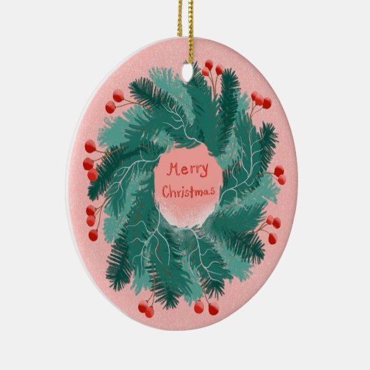 Frohe Weihnachtsfeier Kranz Ornament (Rechts)