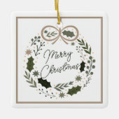 Frohe Weihnachtsfeier Minimalistisch Moderne Keramikornament (Vorderseite)