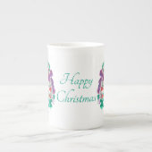 Frohe Weihnachtsfeier mit 2 Lila Bows Porzellantasse (Vorderseite)