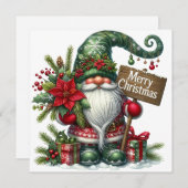 Frohe Weihnachtsfeier mit Dekorationen Feiertagskarte (Vorne/Hinten)